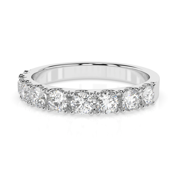 0,78 Karat Diamant Verlobungsring mit 9 Diamanten, Weißgold 585 / 14K, Weite 54 mm, Gewicht ca. 3.0 g.