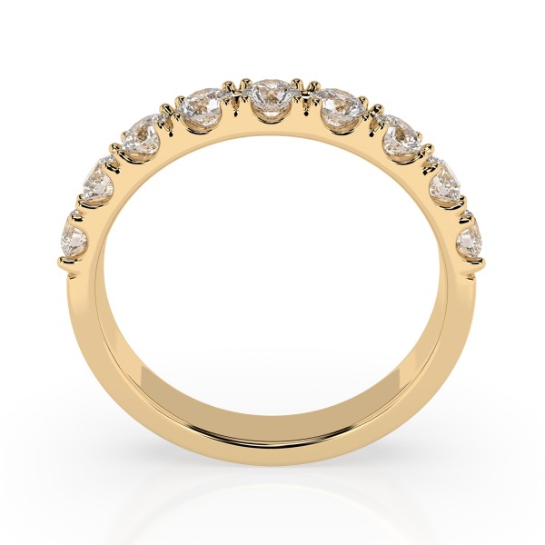 0,78 Karat Diamant Verlobungsring mit 9 Diamanten, Gelbgold 585 / 14K, Weite 67 mm, Gewicht ca. 3.0 g.