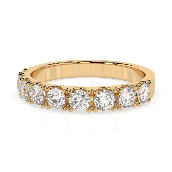 0,78 Karat Diamant Verlobungsring mit 9 Diamanten, Gelbgold 585 / 14K, Gewicht ca. 3.0 g.