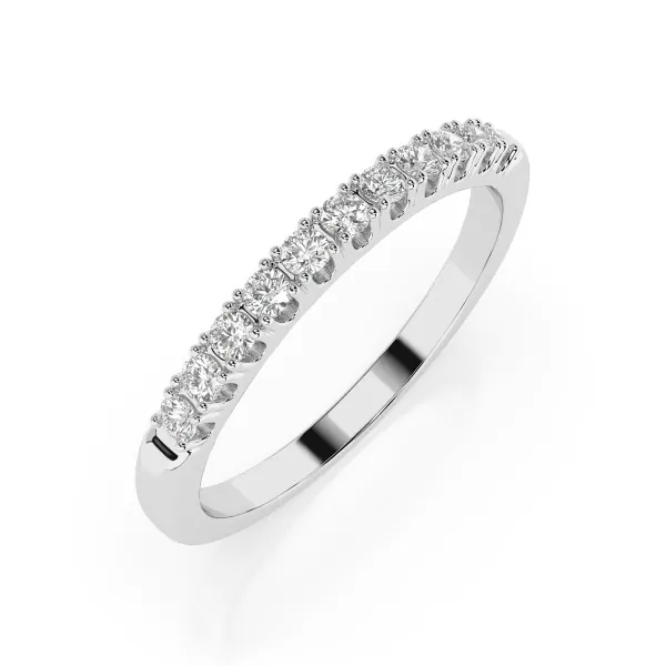 0,22 Karat Diamant Memoire Ring mit 11 Diamanten, Weißgold 585 / 14K, Weite 54 mm, Gewicht ca. 
