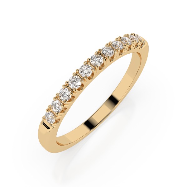 0,22 Karat Diamant Verlobungsring mit 11 Diamanten, Gelbgold 585 / 14K, Weite 49 mm, Gewicht ca. 2.0 g.