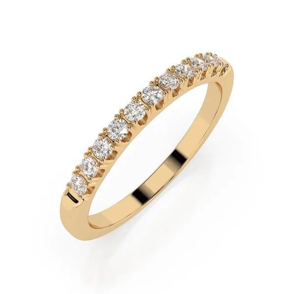 0,22 Karat Diamant Memoire Ring mit 11 Diamanten, Gelbgold 585 / 14K, Weite 49 mm, Gewicht ca. 