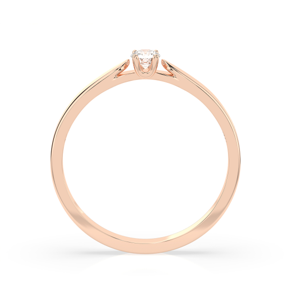 0,08 Karat Diamant Verlobungsring mit 1 Diamanten, Rotgold 585 / 14K, Weite 62 mm, Gewicht ca. 1.9 g.