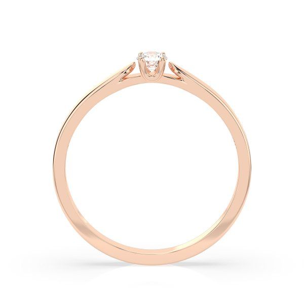 0,08 Karat Diamant Verlobungsring mit 1 Diamanten, Rotgold 585 / 14K, Weite 70 mm, Gewicht ca. 1.9 g.