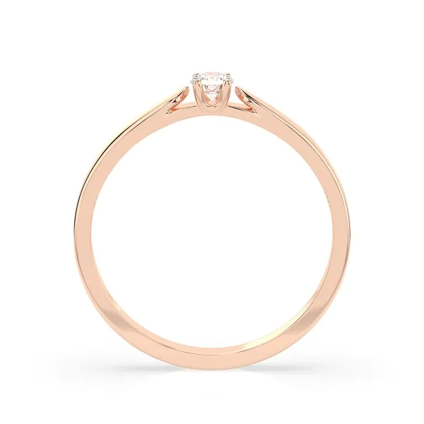 0,08 Karat Diamant Verlobungsring mit 1 Diamanten, Rotgold 585 / 14K