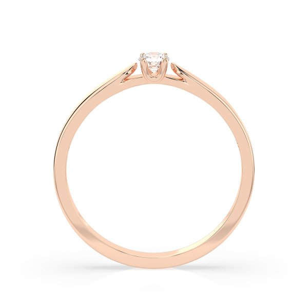 0,08 Karat Diamant Verlobungsring mit 1 Diamanten, Rotgold 585 / 14K, Weite 52 mm, Gewicht ca. 1.9 g.