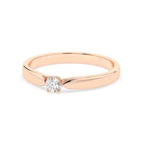 0,08 Karat Diamant Verlobungsring mit 1 Diamanten, Rotgold 585 / 14K