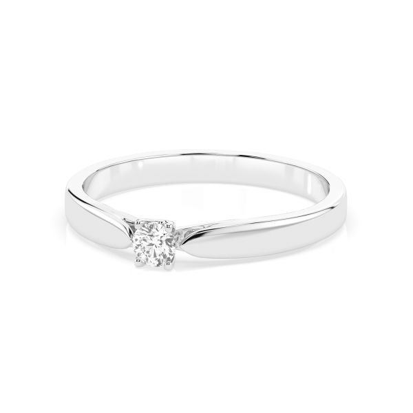 0,08 Karat Diamant Verlobungsring mit 1 Diamanten, Weißgold 585 / 14K, Weite 72 mm, Gewicht ca. 1.9 g.