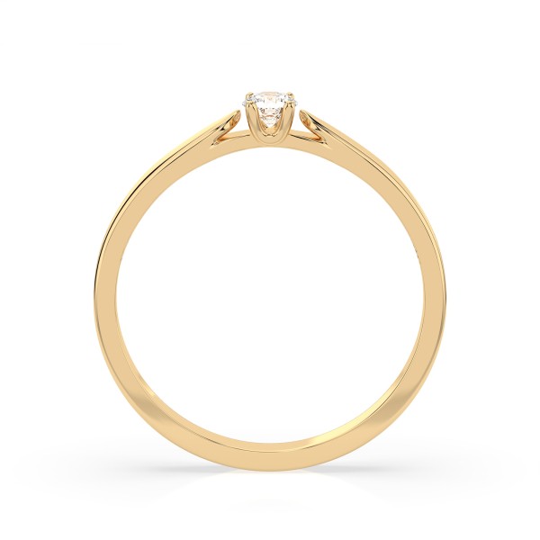 0,08 Karat Diamant Verlobungsring mit 1 Diamanten, Gelbgold 585 / 14K, Weite 66 mm, Gewicht ca. 1.9 g.