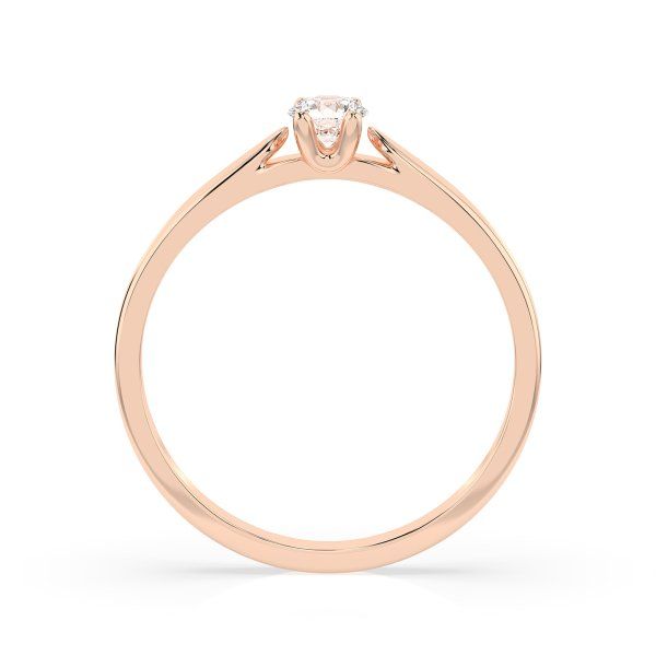 0,15 Karat Diamant Verlobungsring mit 1 Diamanten, Rotgold 585 / 14K, Weite 55 mm, Gewicht ca. 1.7 g.