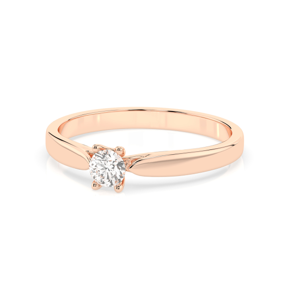 0,15 Karat Diamant Verlobungsring mit 1 Diamanten, Rotgold 585 / 14K, Weite 65 mm, Gewicht ca. 1.7 g.