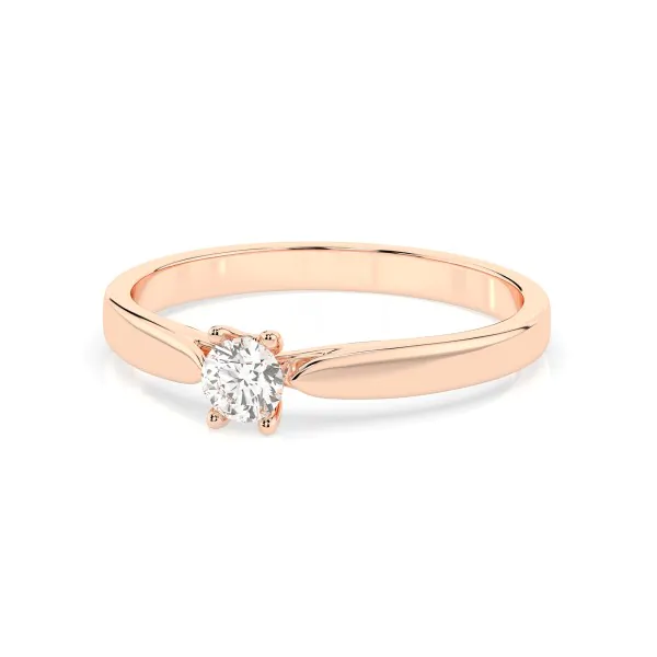 0,15 Karat Diamant Verlobungsring mit 1 Diamanten, Rotgold 585 / 14K