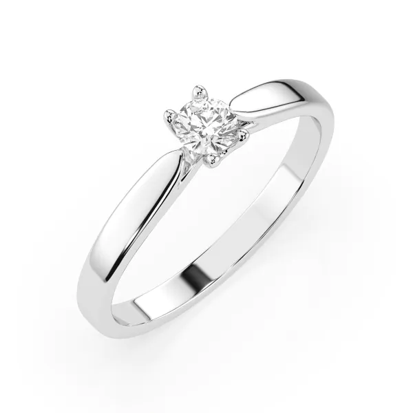 0,15 Karat Diamant Verlobungsring mit 1 Diamanten, Weißgold 585 / 14K, Weite 54 mm, Gewicht ca. 1.7 g.
