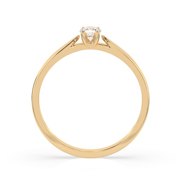 0,15 Karat Diamant Verlobungsring mit 1 Diamanten, Gelbgold 585 / 14K, Weite 52 mm, Gewicht ca. 1.7 g.