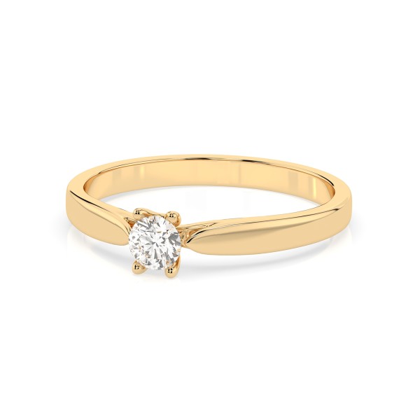0,15 Karat Diamant Verlobungsring mit 1 Diamanten, Gelbgold 585 / 14K, Weite 64 mm, Gewicht ca. 1.7 g.