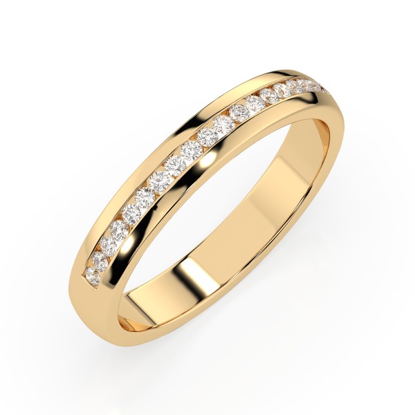 0,15 Karat Diamant Verlobungsring mit 19 Diamanten, Gelbgold 585 / 14K, Weite 62 mm, Gewicht ca. 2.8 g.