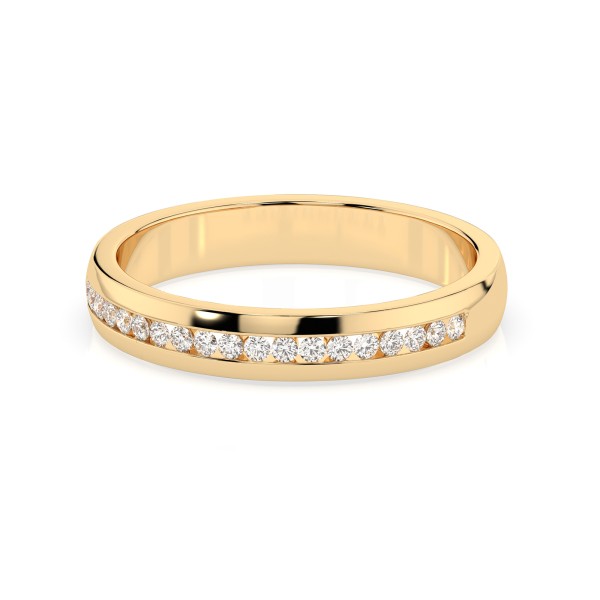 0,15 Karat Diamant Verlobungsring mit 19 Diamanten, Gelbgold 585 / 14K, Weite 61 mm, Gewicht ca. 2.8 g.