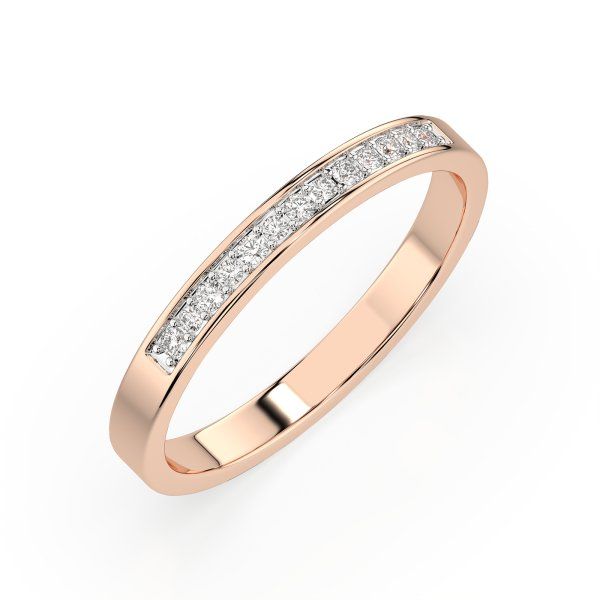 0,11 Karat Diamant Verlobungsring mit 13 Diamanten, Rotgold 585 / 14K, Weite 66 mm, Gewicht ca. 1.9 g.