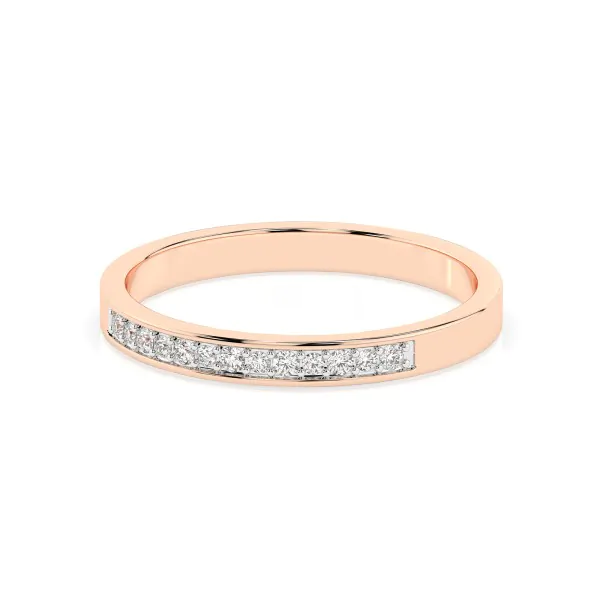 0,11 Karat Diamant Verlobungsring mit 13 Diamanten, Rotgold 585 / 14K