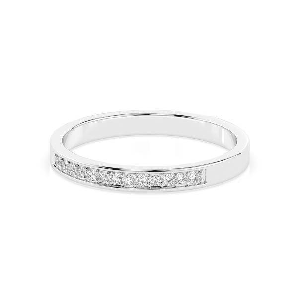 0,11 Karat Diamant Verlobungsring mit 13 Diamanten, Weißgold 585 / 14K, Weite 57 mm, Gewicht ca. 1.9 g.