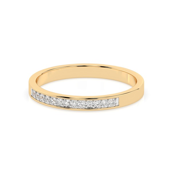 0,11 Karat Diamant Verlobungsring mit 13 Diamanten, Gelbgold 585 / 14K, Weite 70 mm, Gewicht ca. 1.9 g.