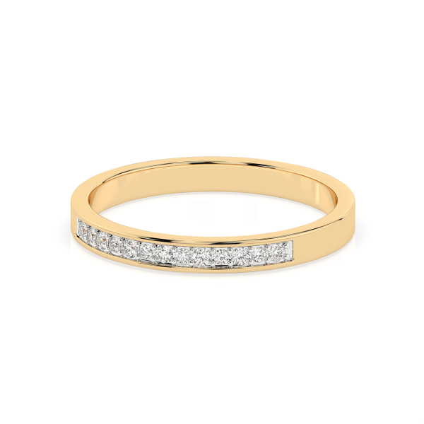 0,11 Karat Diamant Verlobungsring mit 13 Diamanten, Gelbgold 585 / 14K, Gewicht ca. 1.9 g.