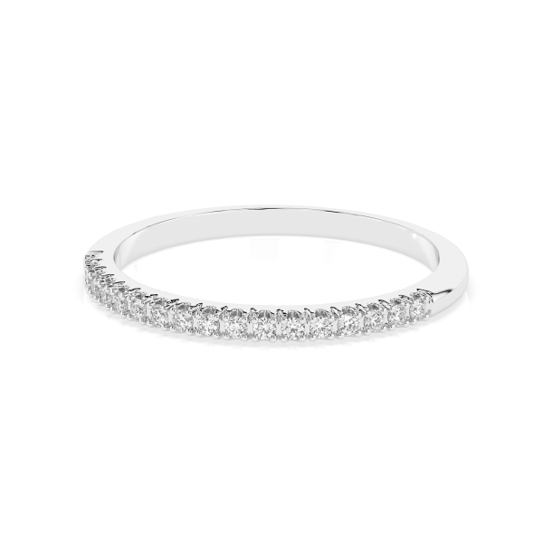 0,14 Karat Diamant Verlobungsring mit 17 Diamanten, Weißgold 585 / 14K, Weite 61 mm, Gewicht ca. 0.9 g.