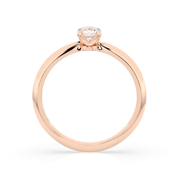 0,1 Karat Diamant Verlobungsring mit 1 Diamanten, Rotgold 585 / 14K, Weite 49 mm, Gewicht ca. 1.3 g.