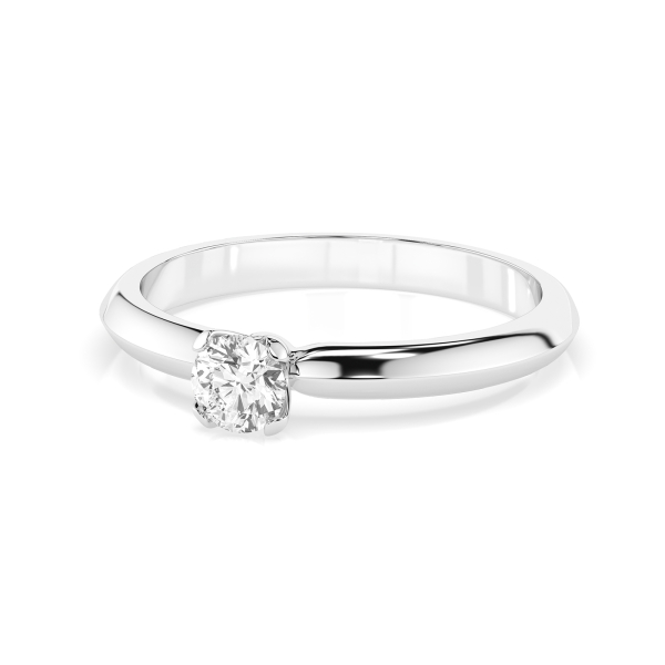 0,1 Karat Diamant Verlobungsring mit 1 Diamanten, Weißgold 585 / 14K, Weite 51 mm, Gewicht ca. 1.3 g.