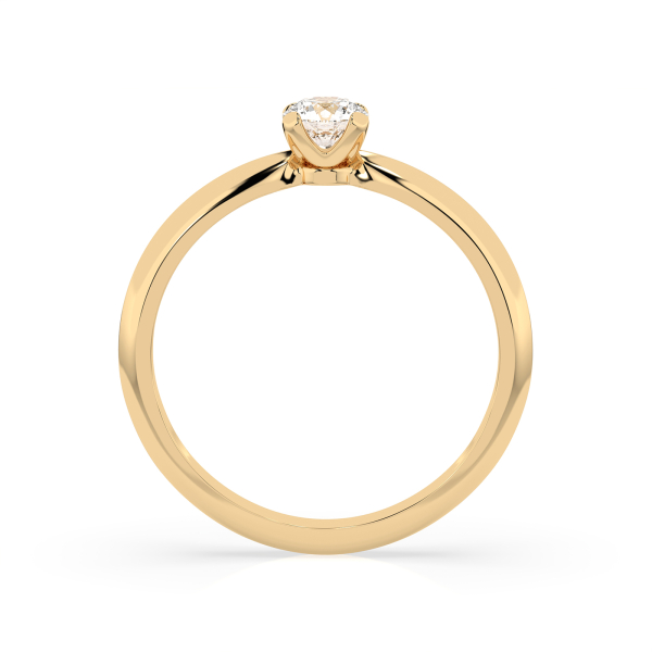 0,1 Karat Diamant Verlobungsring mit 1 Diamanten, Gelbgold 585 / 14K, Weite 68 mm, Gewicht ca. 1.3 g.
