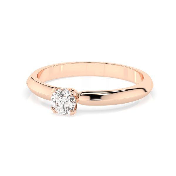 0,15 Karat Diamant Verlobungsring mit 1 Diamanten, Rotgold 585 / 14K, Weite 55 mm, Gewicht ca. 1.9 g.