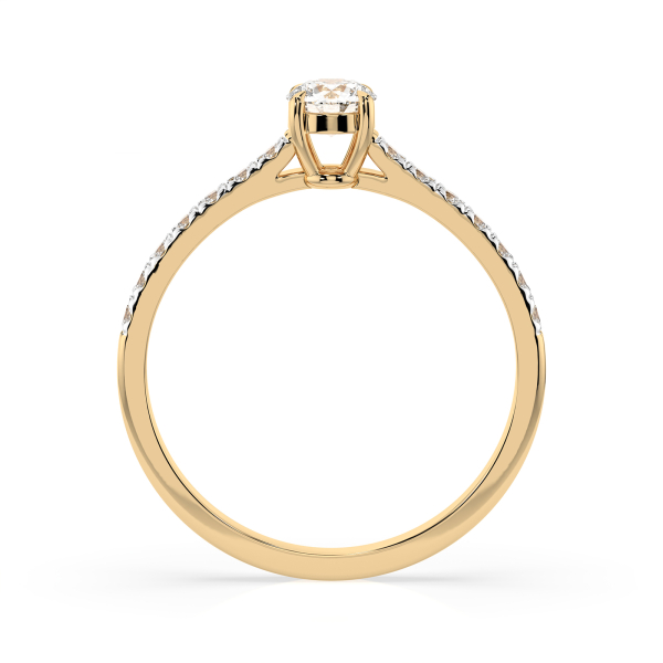 0,2+0,21 Karat Diamant Verlobungsring mit 15 Diamanten, Gelbgold 585 / 14K, Weite 70 mm, Gewicht ca. 1.6 g.