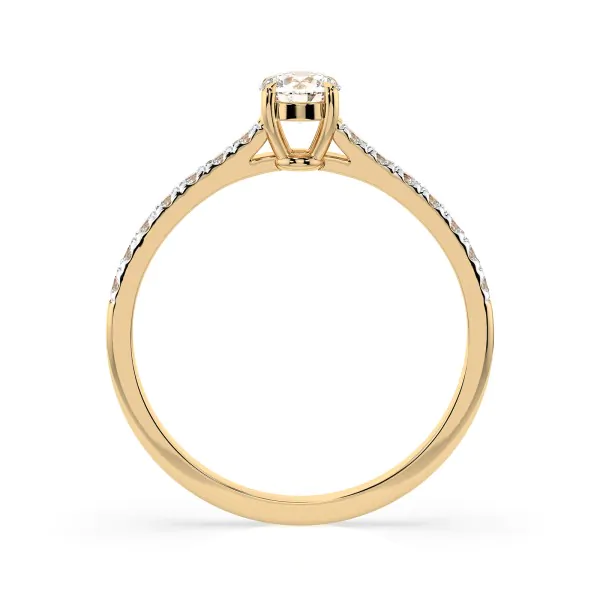0,2+0,21 Karat Diamant Verlobungsring mit 15 Diamanten, Gelbgold 585 / 14K