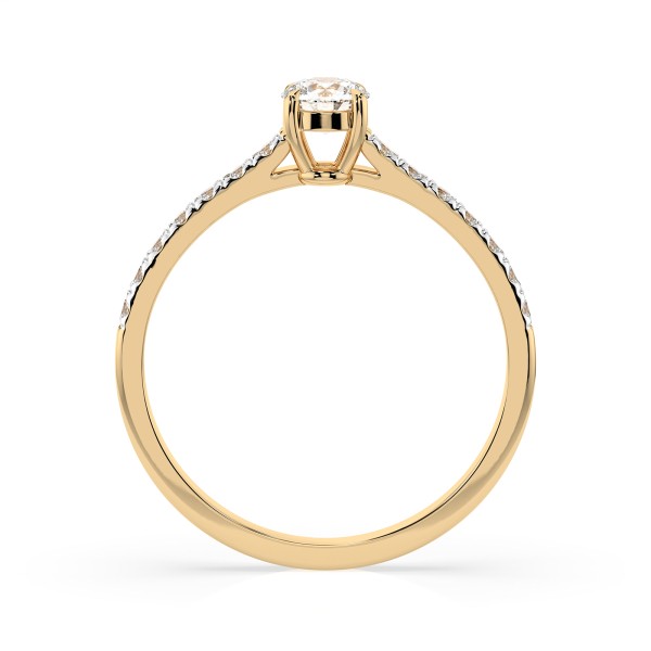 0,2+0,21 Karat Diamant Verlobungsring mit 15 Diamanten, Gelbgold 585 / 14K, Weite 54 mm, Gewicht ca. 1.6 g.