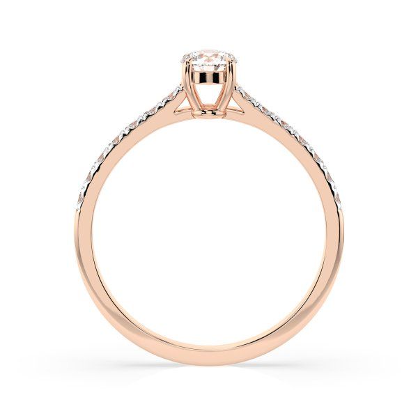 0,3+0,21 Karat Diamant Verlobungsring mit 15 Diamanten, Rotgold 585 / 14K, Weite 48 mm, Gewicht ca. 1.5 g.