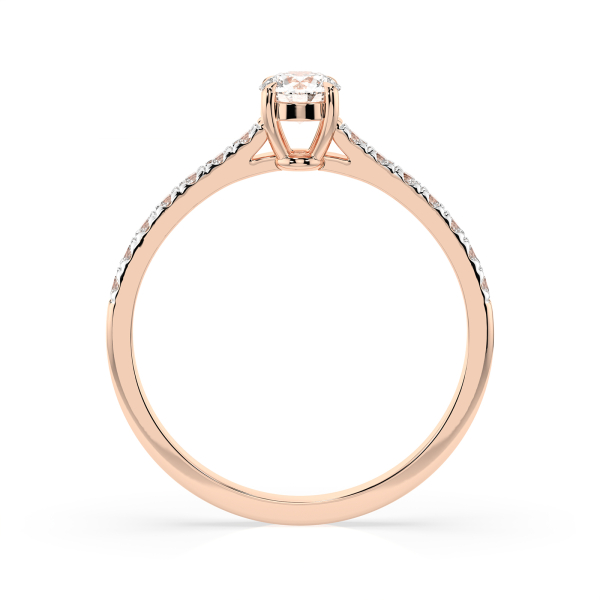0,3+0,21 Karat Diamant Verlobungsring mit 15 Diamanten, Rotgold 585 / 14K, Weite 64 mm, Gewicht ca. 1.5 g.