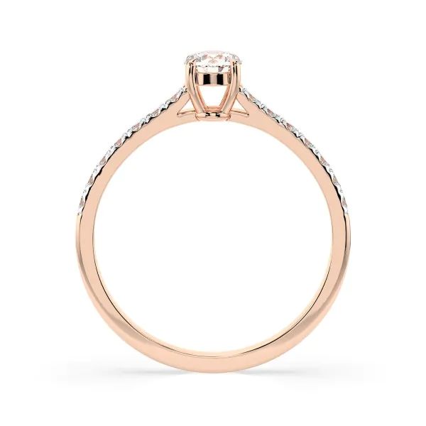 0,3+0,21 Karat Diamant Verlobungsring mit 15 Diamanten, Rotgold 585 / 14K