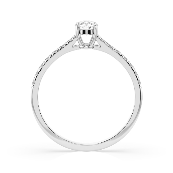 0,3+0,21 Karat Diamant Verlobungsring mit 15 Diamanten, Weißgold 585 / 14K, Weite 55 mm, Gewicht ca. 1.5 g.