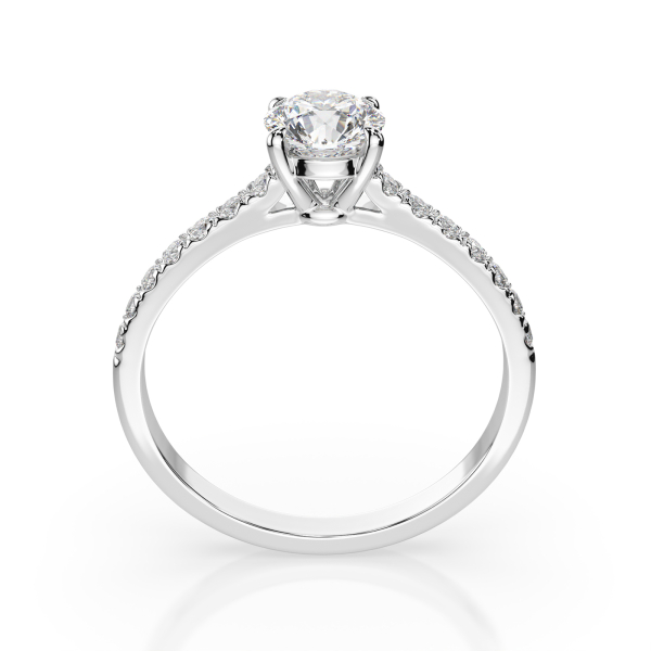 0,5+0,21 Karat Diamant Verlobungsring mit 15 Diamanten, Weißgold 585 / 14K, Weite 52 mm, Gewicht ca. 1.6 g.