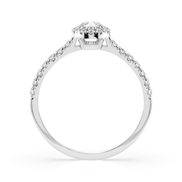 0,2+0,28 Karat Diamant Verlobungsring mit 27 Diamanten, Weißgold 585 / 14K, Weite 62 mm, Gewicht ca. 1.5 g.