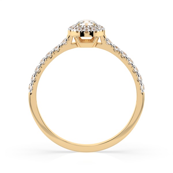 0,2+0,28 Karat Diamant Verlobungsring mit 27 Diamanten, Gelbgold 585 / 14K, Weite 69 mm, Gewicht ca. 1.5 g.