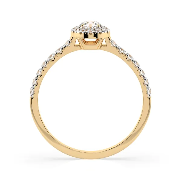 0,2+0,28 Karat Diamant Verlobungsring mit 27 Diamanten, Gelbgold 585 / 14K