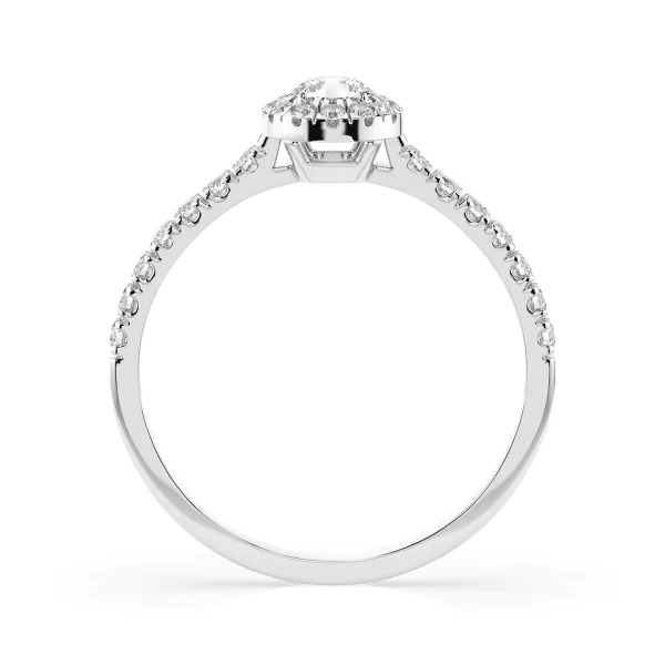 0,29+0,25 Karat Diamant Verlobungsring mit 30 Diamanten, Weißgold 585 / 14K