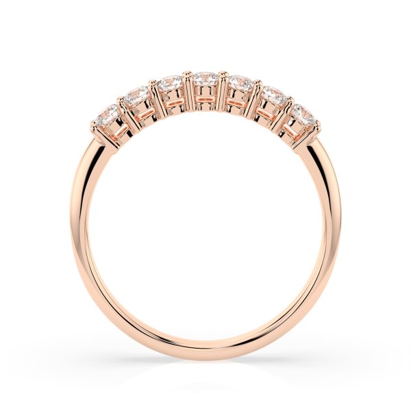 0,42 Karat Diamant Verlobungsring mit 7 Diamanten, Rotgold 585 / 14K, Weite 69 mm, Gewicht ca. 2.1 g.