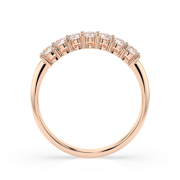 0,42 Karat Diamant Verlobungsring mit 7 Diamanten, Rotgold 585 / 14K, Gewicht ca. 2.1 g.