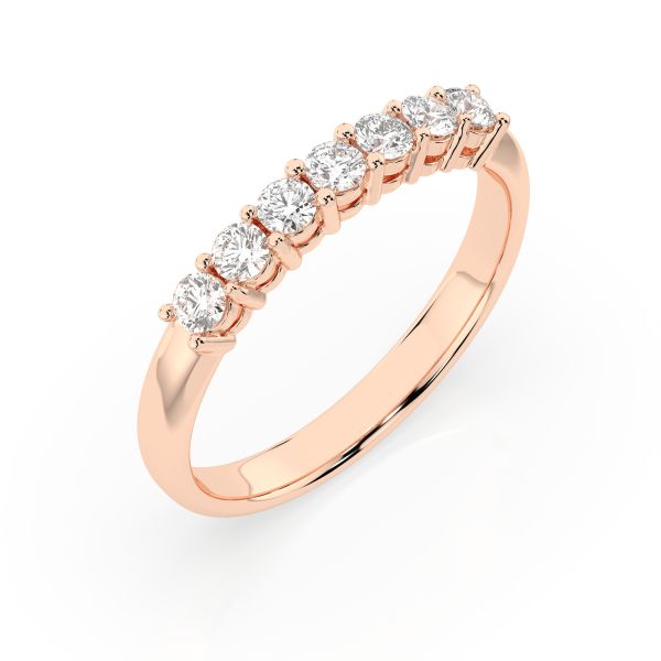 0,42 Karat Diamant Verlobungsring mit 7 Diamanten, Rotgold 585 / 14K, Weite 66 mm, Gewicht ca. 2.1 g.