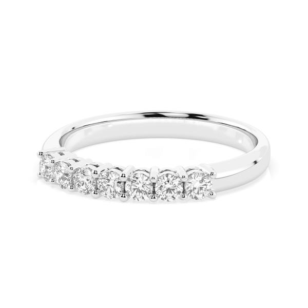 0,42 Karat Diamant Verlobungsring mit 7 Diamanten, Weißgold 585 / 14K, Weite 53 mm, Gewicht ca. 2.1 g.