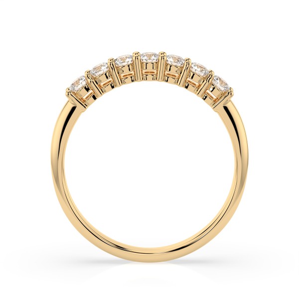 0,42 Karat Diamant Verlobungsring mit 7 Diamanten, Gelbgold 585 / 14K, Weite 69 mm, Gewicht ca. 2.1 g.