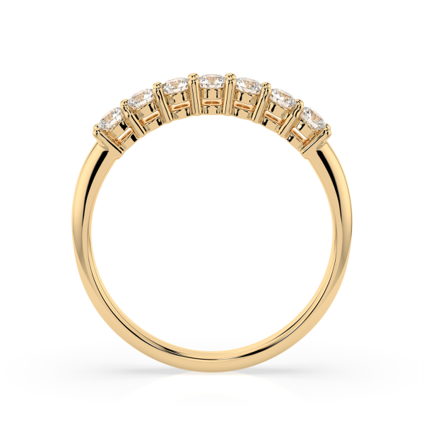 0,42 Karat Diamant Verlobungsring mit 7 Diamanten, Gelbgold 585 / 14K, Weite 71 mm, Gewicht ca. 2.1 g.