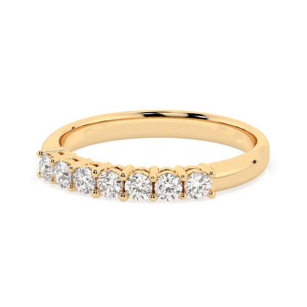 0,42 Karat Diamant Verlobungsring mit 7 Diamanten, Gelbgold 585 / 14K, Weite 51 mm, Gewicht ca. 2.1 g.